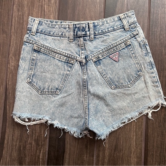 VTG Guess High Rise Distressed Denim Jeans Sz 30 - Picture 3 of 5